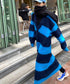 Striped V-neck Sweater Dress